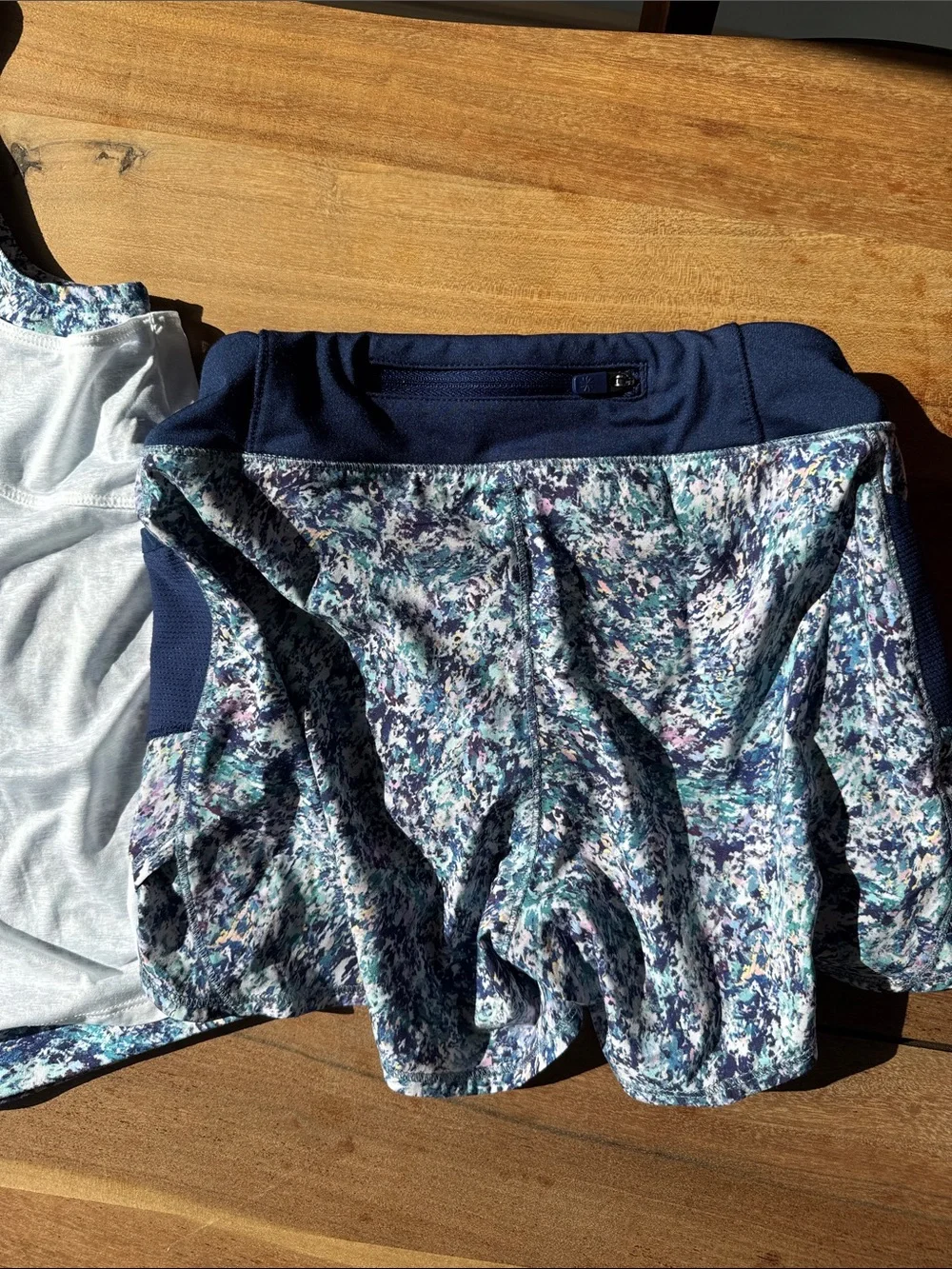 Girls Active Tank & Shorts Set in White and Navy